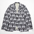 Wasted Youth by POGGYTHEMAN for UNITED ARROWS & SONS Japan-Made Tailored Jacket Blazer, Sizes XL and up, Black, White patterned, 5522-299-0228