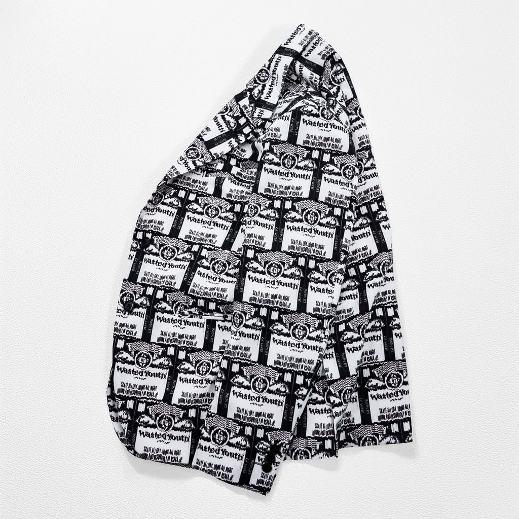 Wasted Youth by POGGYTHEMAN for UNITED ARROWS & SONS Japan-Made Tailored Jacket Blazer, Sizes XL and up, Black, White patterned, 5522-299-0228