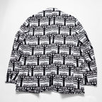 Wasted Youth by POGGYTHEMAN for UNITED ARROWS & SONS Japan-Made Tailored Jacket Blazer, Sizes XL and up, Black, White patterned, 5522-299-0228