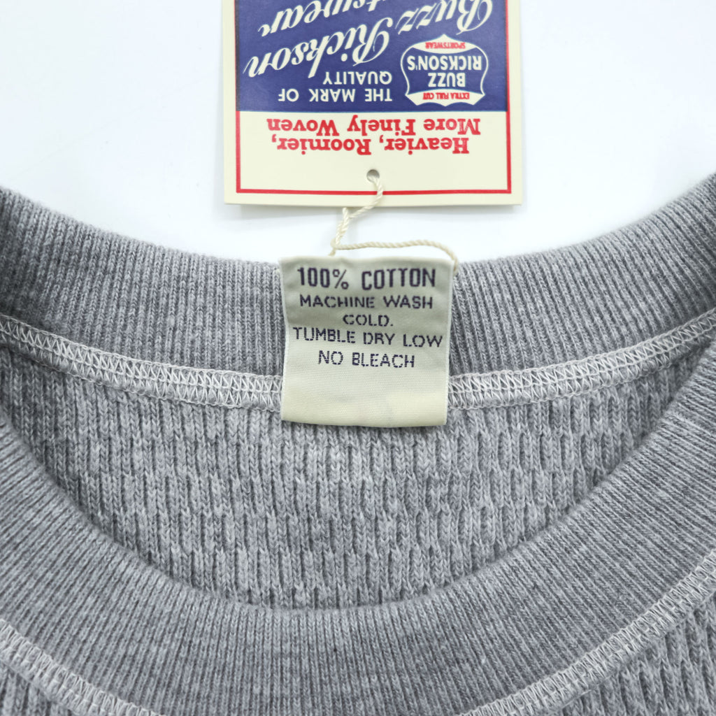 BUZZ RICKSON'S Japan-Made Thermal Long-Sleeve T-Shirt, Size S, Gray, Unused, BR63755