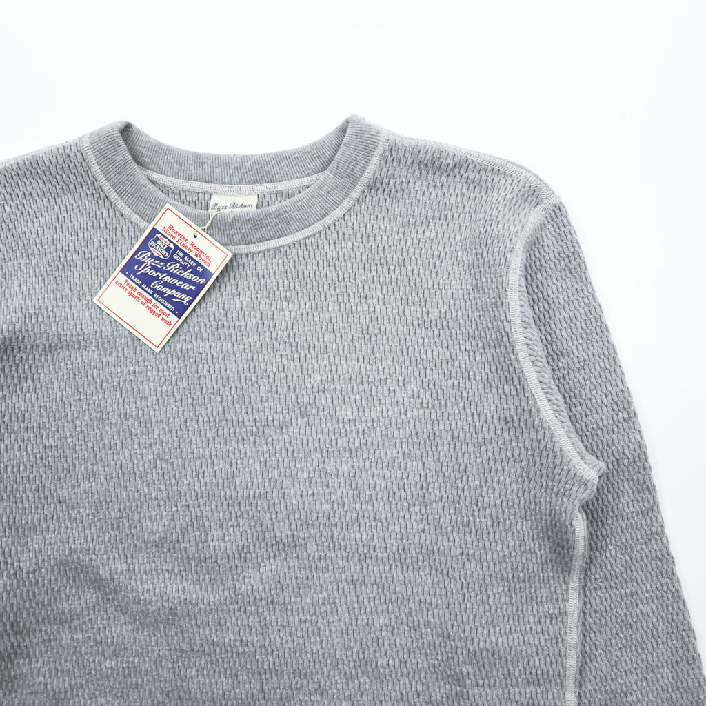 BUZZ RICKSON'S Japan-Made Thermal Long-Sleeve T-Shirt, Size S, Gray, Unused, BR63755