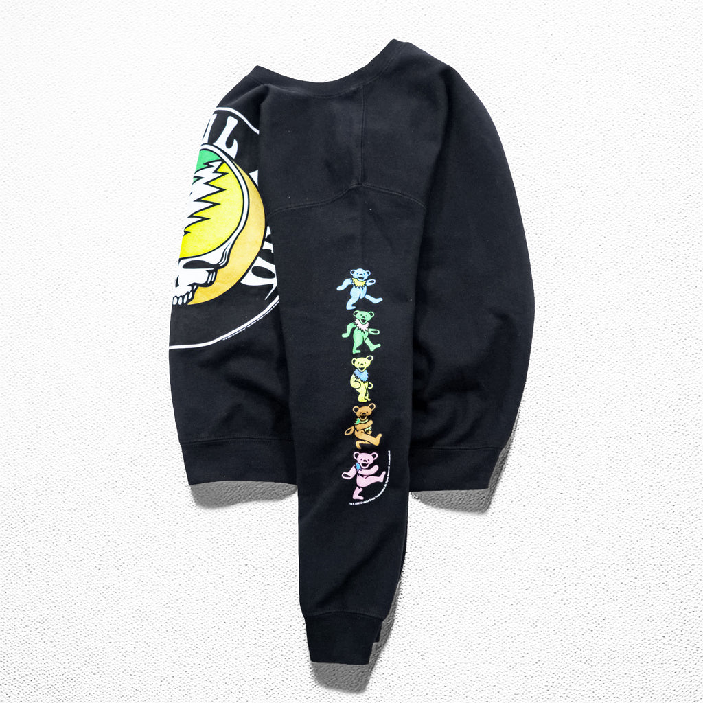 GRATEFUL DEAD グレイトフルデッド バンド スウェット トレーナー S ブラック 裏起毛 LIFE CLOTHING CO. スカル ダンシングベア 袖プリント