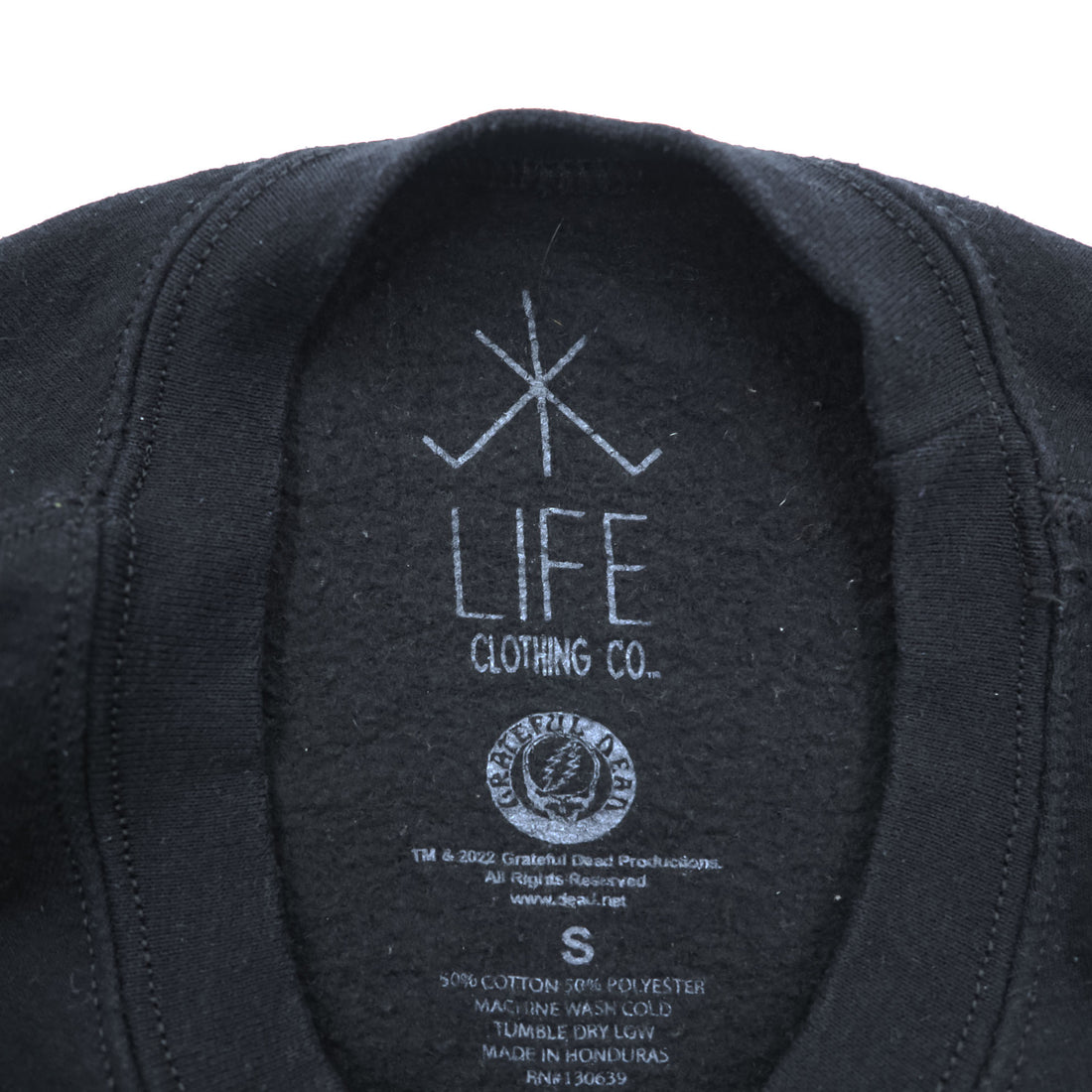 GRATEFUL DEAD グレイトフルデッド バンド スウェット トレーナー S ブラック 裏起毛 LIFE CLOTHING CO. スカル ダンシングベア 袖プリント
