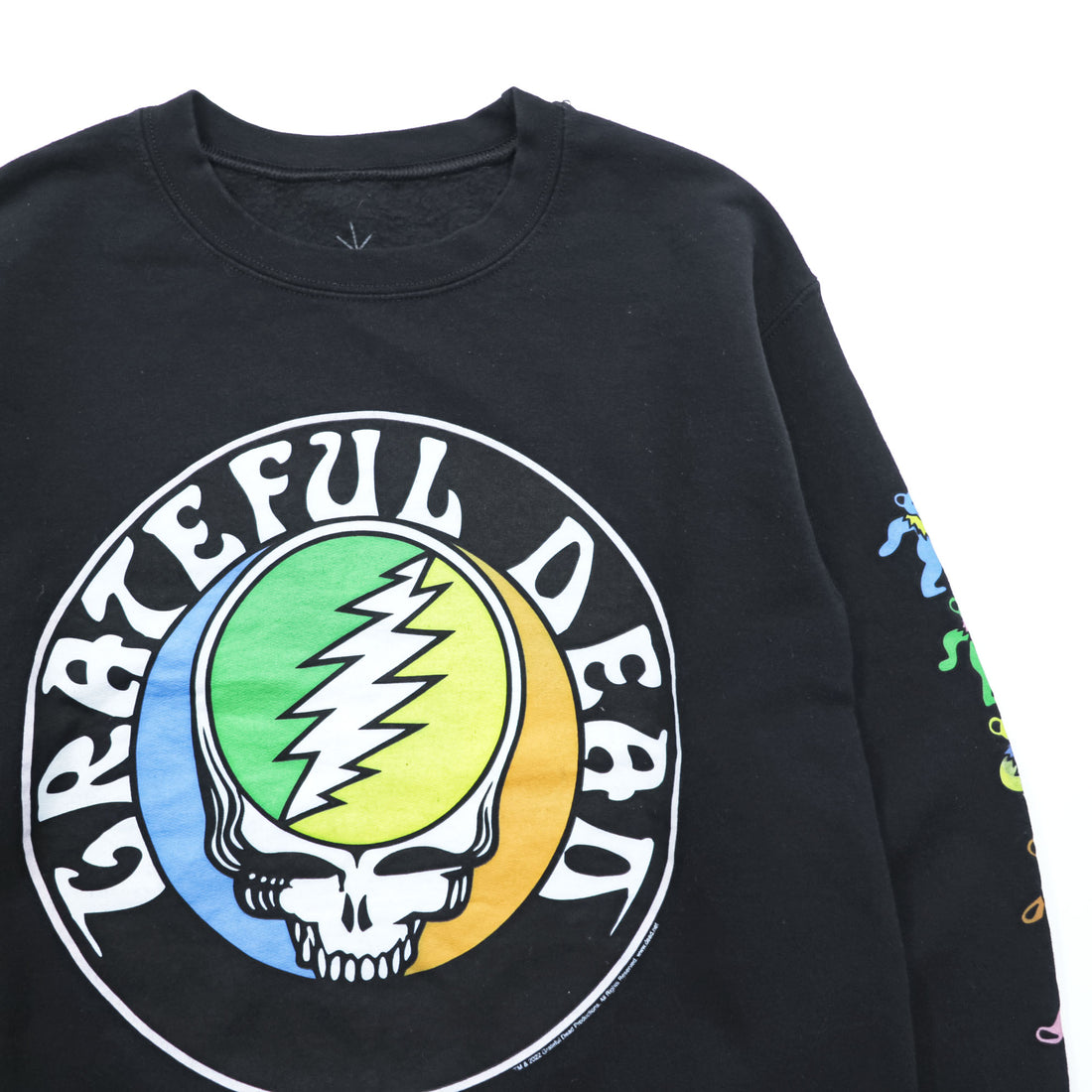 GRATEFUL DEAD グレイトフルデッド バンド スウェット トレーナー S ブラック 裏起毛 LIFE CLOTHING CO. スカル ダンシングベア 袖プリント