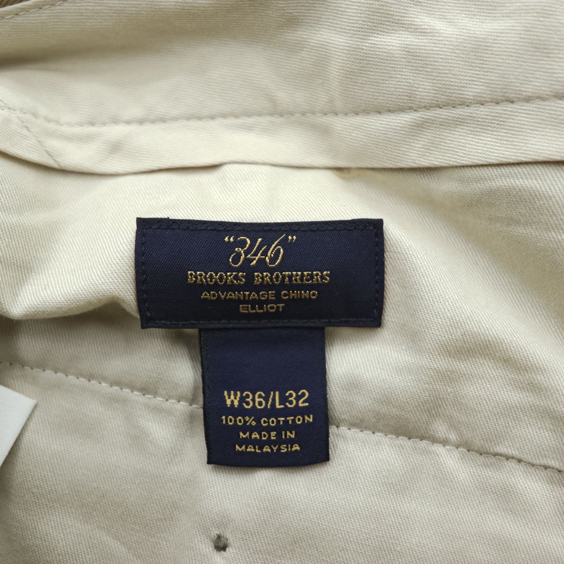 Brooks Brothers 346 2タック プリーツ  チノパンツ スラックス L ベージュ センタープレス ダブルカフス ADVANTAGE CHINO ELLIOT