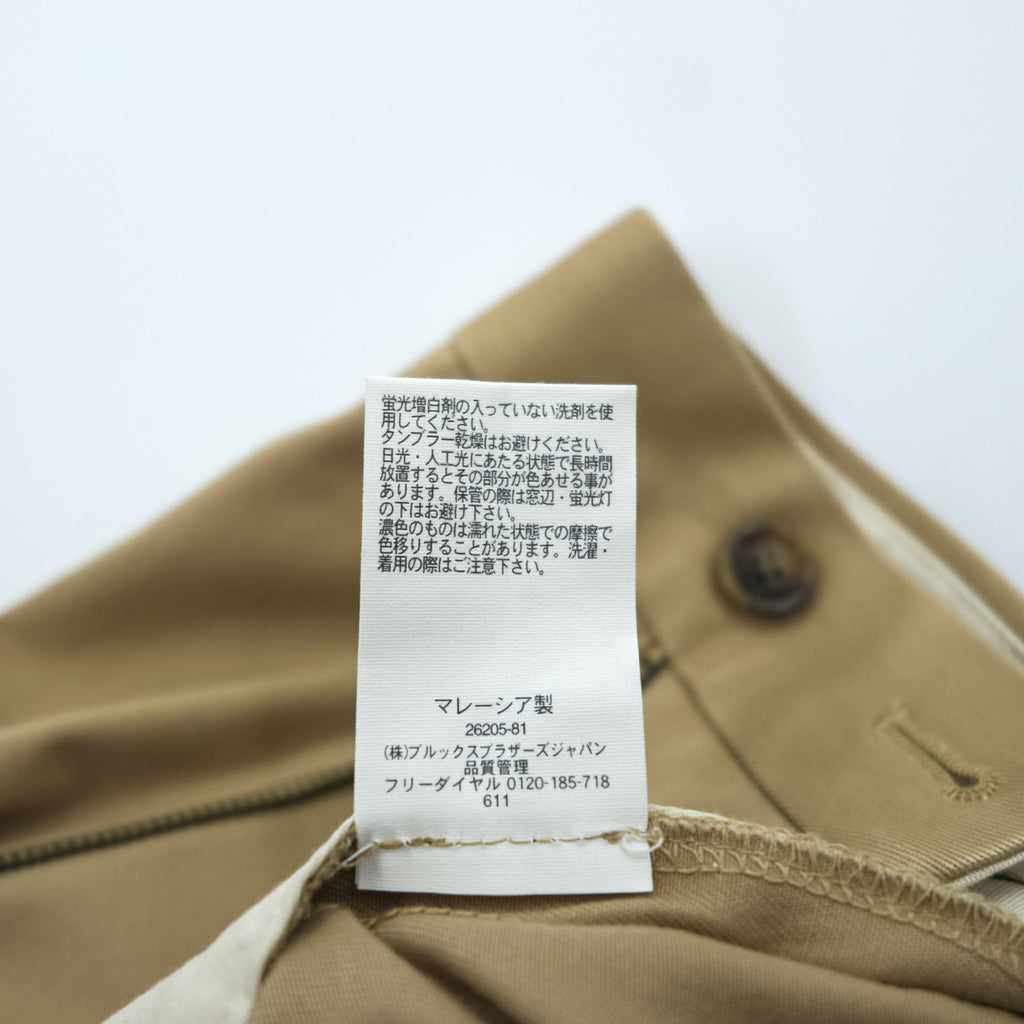 Brooks Brothers 346 2タック プリーツ  チノパンツ スラックス L ベージュ センタープレス ダブルカフス ADVANTAGE CHINO ELLIOT