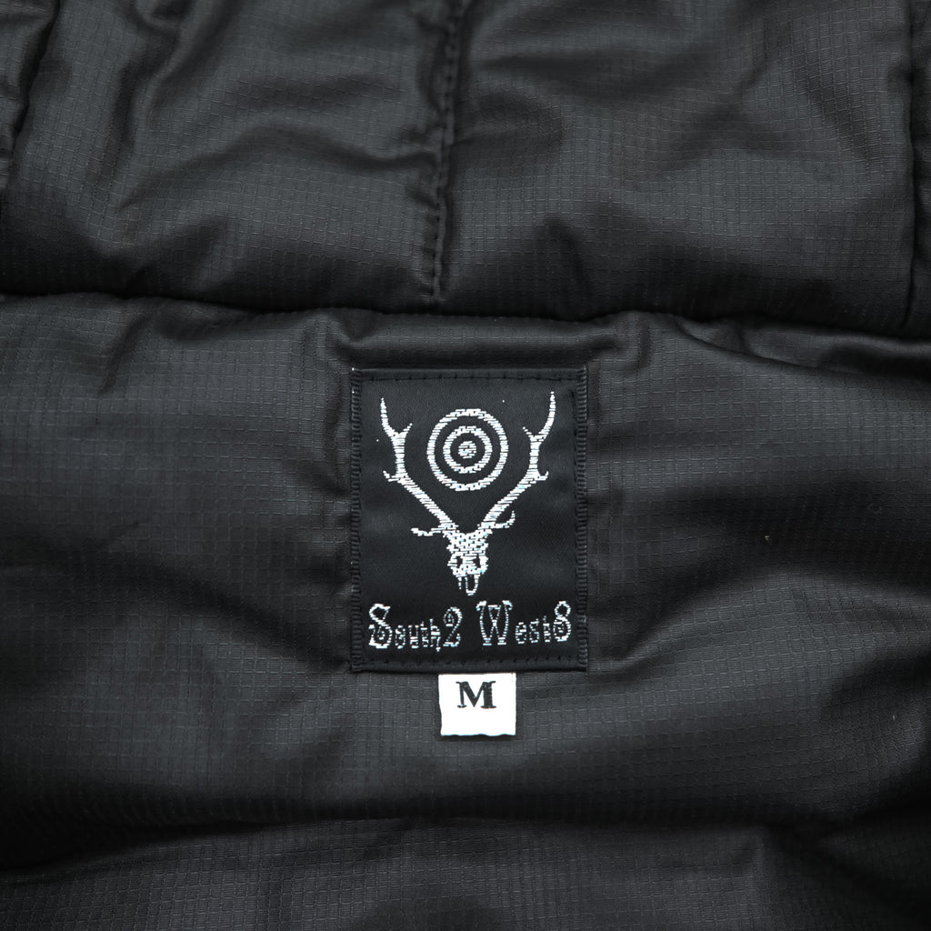 South2 West8 プルオーバー ダウンジャケット 中綿 フーディ M ブラック スリット 裾ジップ J0762 日本製