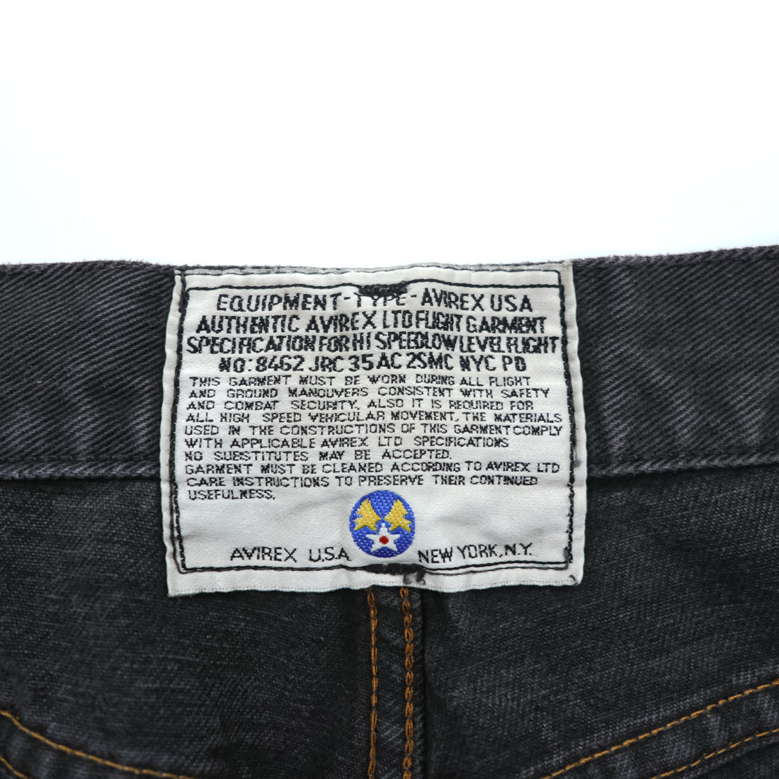 AVIREX 90年代 ヴィンテージ TYPE W ブラック デニムパンツ ジーンズ L ボタンフライ USA ミリタリー