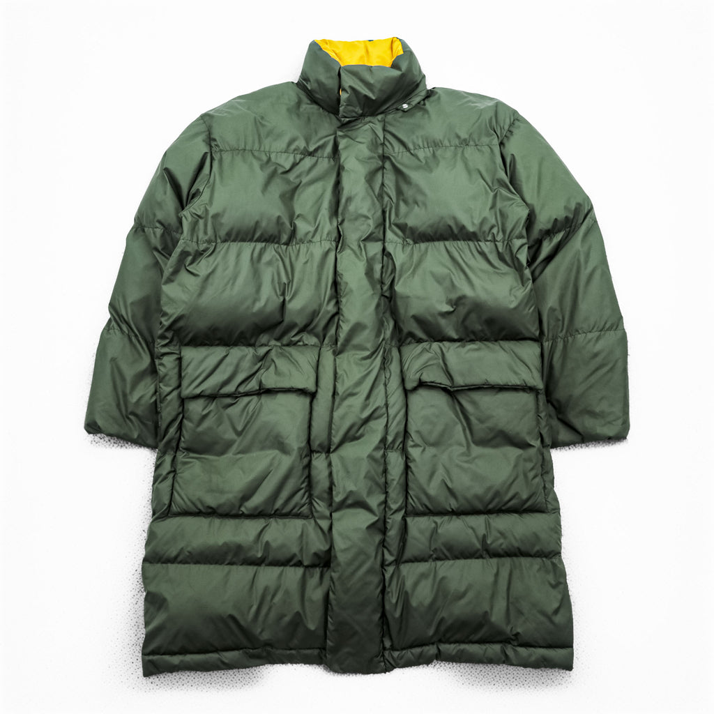 STELLA McCARTNEY Italian Made Puffer Jacket M Khaki, Orange Hoodie Detachable Double Zip Olaf Long Puffer Jacket