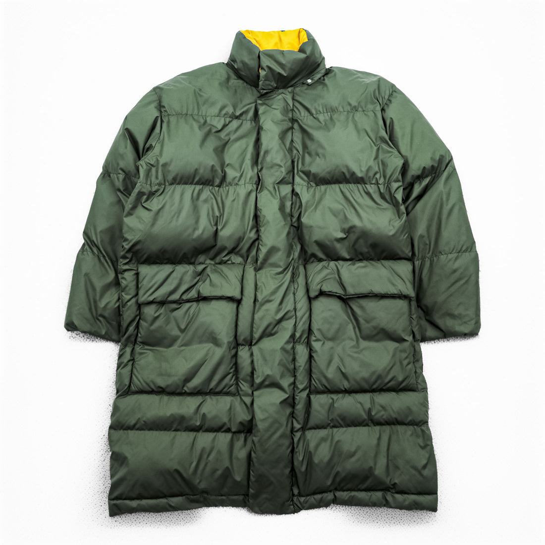 STELLA McCARTNEY Italian Made Puffer Jacket M Khaki, Orange Hoodie Detachable Double Zip Olaf Long Puffer Jacket