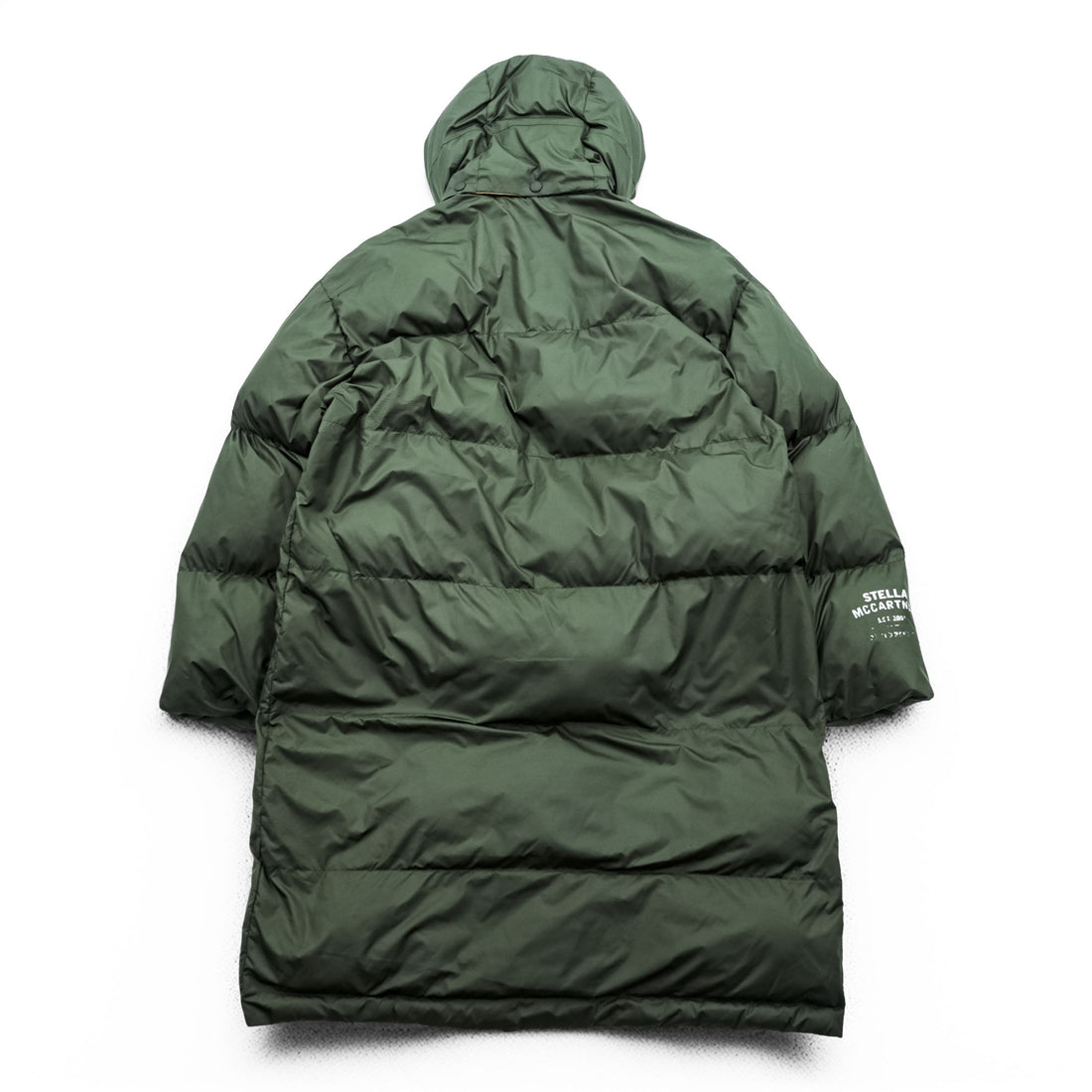 STELLA McCARTNEY Italian Made Puffer Jacket M Khaki, Orange Hoodie Detachable Double Zip Olaf Long Puffer Jacket