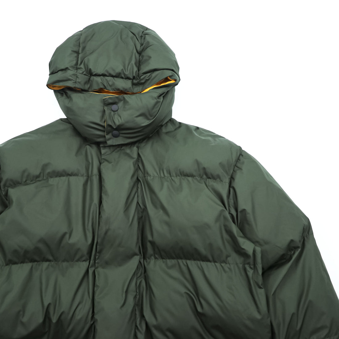 STELLA McCARTNEY Italian Made Puffer Jacket M Khaki, Orange Hoodie Detachable Double Zip Olaf Long Puffer Jacket