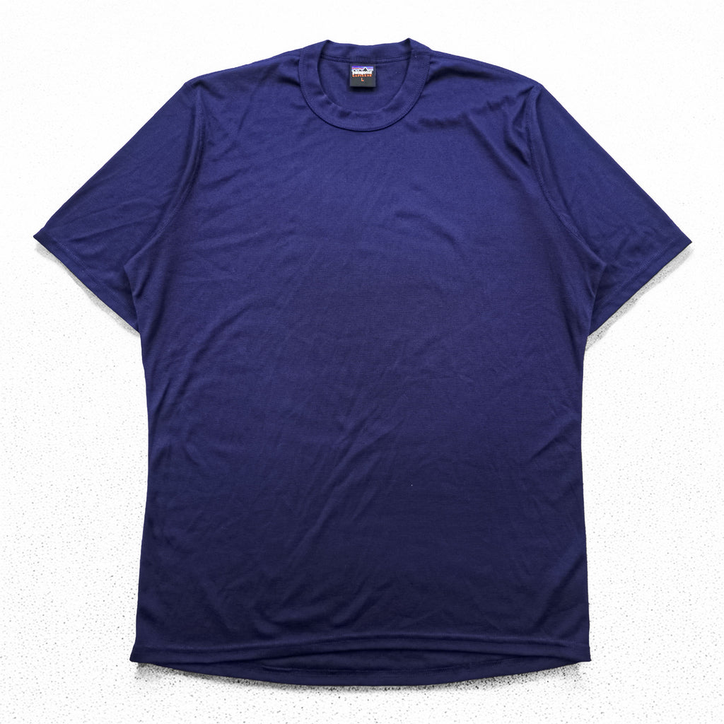 Patagonia 90年代 フランス製 CAPILENE キャプリーン Tシャツ L ネイビー 97年製 ヴィンテージ 44581
