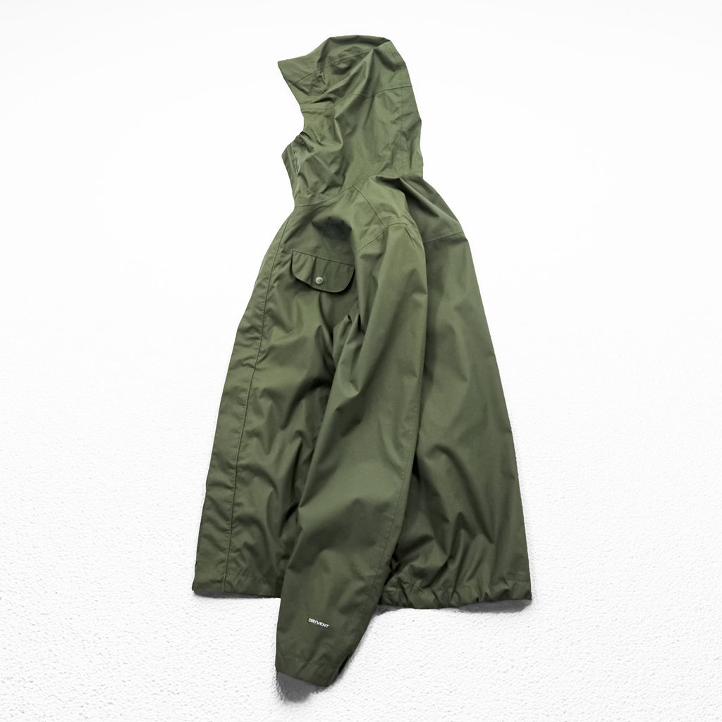 The North Face Hooded Rain Jacket Olive Green Mesh Lined Chest Pocket Men’s M