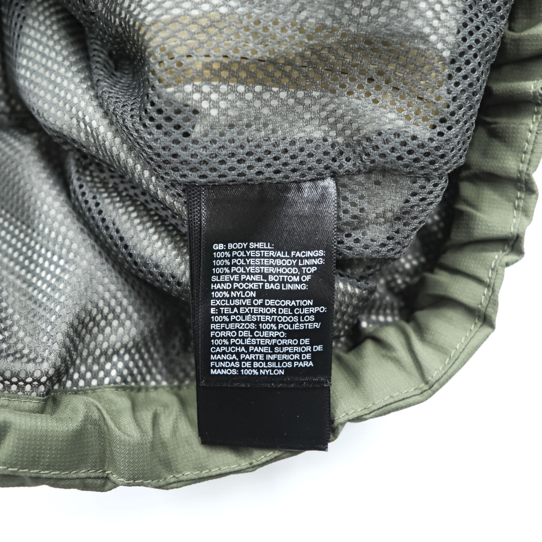 The North Face Hooded Rain Jacket Olive Green Mesh Lined Chest Pocket Men’s M