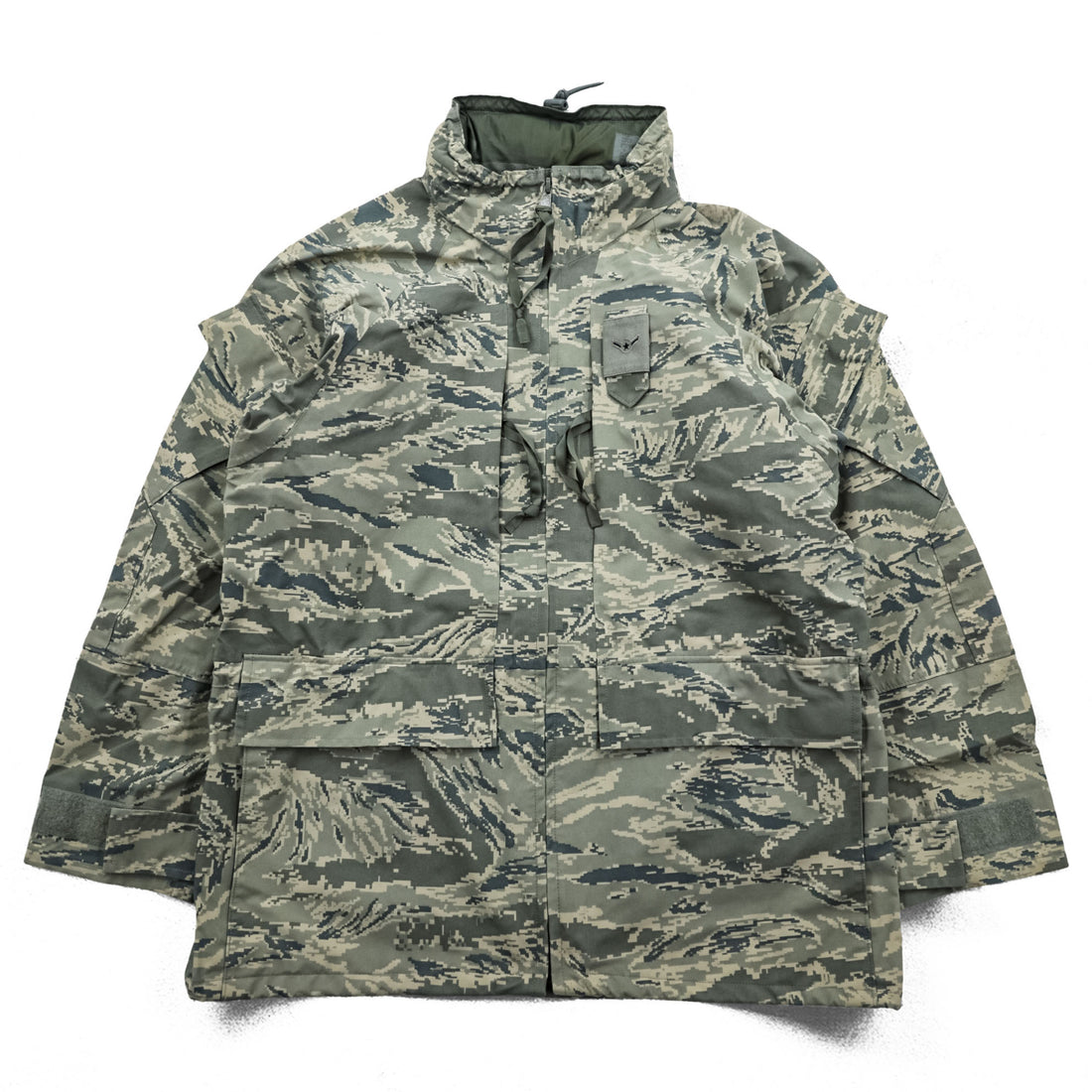 US AIR FORCE 米軍 ヴィンテージ GORE-TEX ゴアテックスパーカー APECS ミリタリージャケット M カーキ 防水 フード収納 ドローコード デジタルカモ PROPPER INTERNATIONAL INC. 8415-01-547-3513