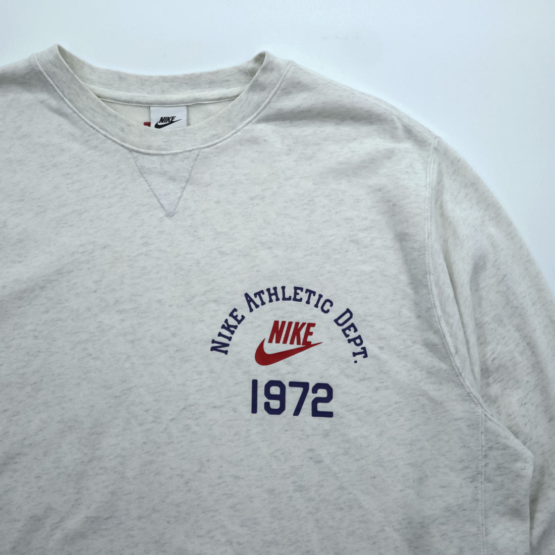 NIKE クラブフリース Club Fleece Crewneck 前V スウェット トレーナー L グレー Birch Heather