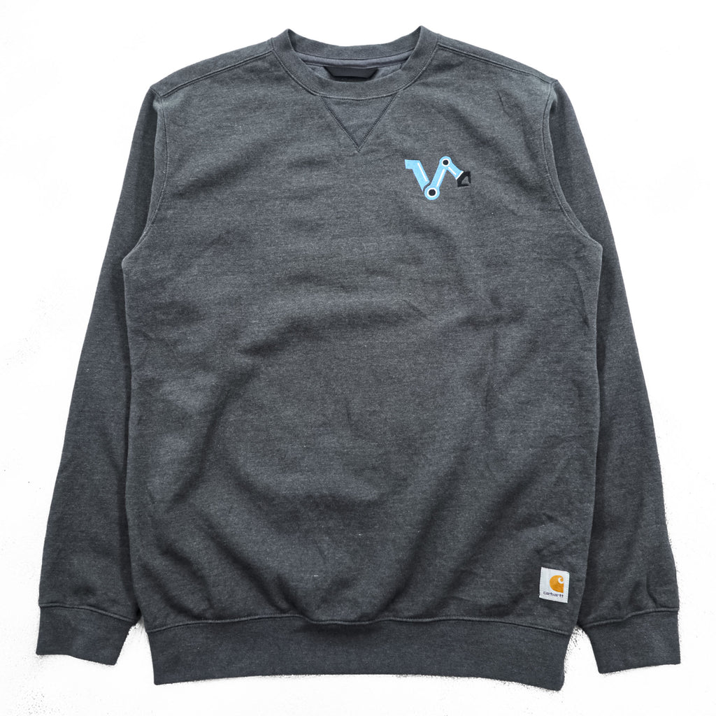 carhartt ルーズフィット 前V スウェット トレーナー M グレー 裏起毛 ワンポイント 刺繍 LOOSE FIT TS0124