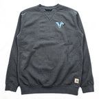 carhartt ルーズフィット 前V スウェット トレーナー M グレー 裏起毛 ワンポイント 刺繍 LOOSE FIT TS0124