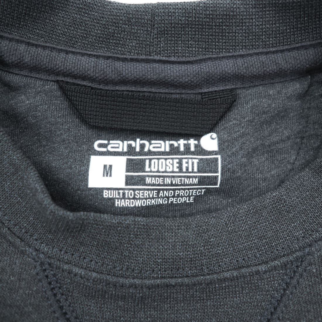 carhartt ルーズフィット 前V スウェット トレーナー M グレー 裏起毛 ワンポイント 刺繍 LOOSE FIT TS0124
