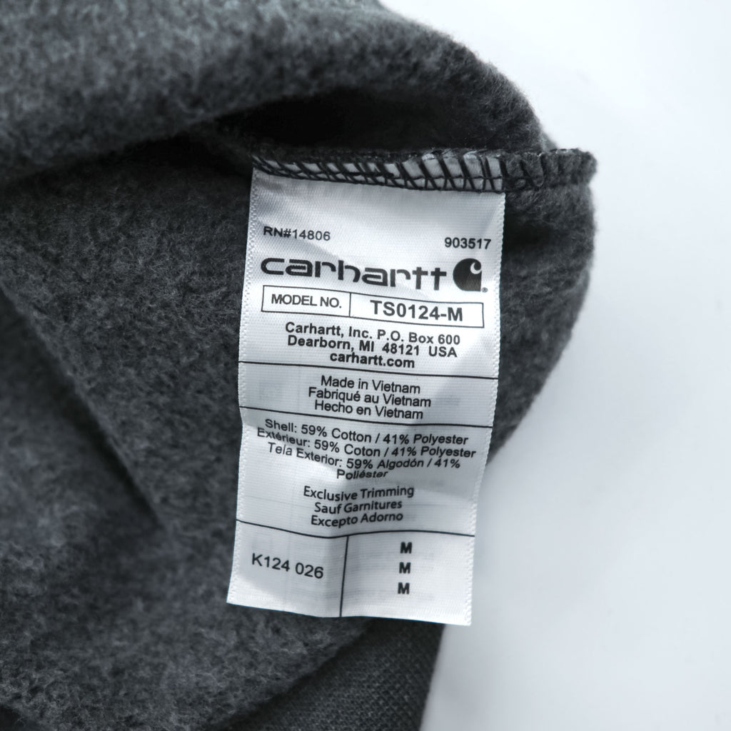 carhartt ルーズフィット 前V スウェット トレーナー M グレー 裏起毛 ワンポイント 刺繍 LOOSE FIT TS0124