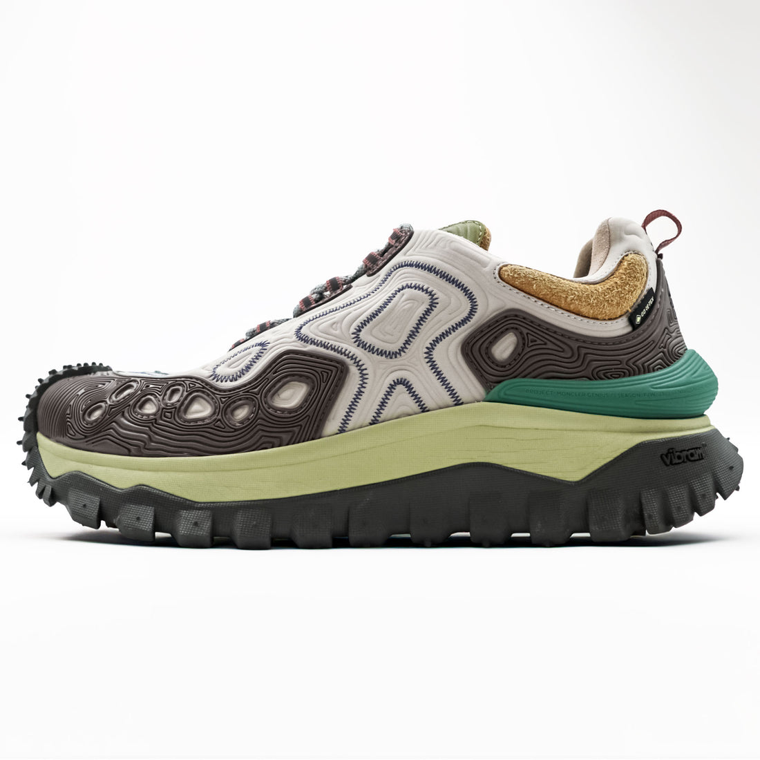 MONCLER GENIUS × Salehe Bembury Trailgrip Grain Ballistic Nylon Sneakers US10 GORE-TEX Waterproof Rubber-Trimmed GORE-TEX Vibram Sole