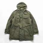German Army Parka Olive Hooded Military Coat with Pile Sherpa Liner Size 44