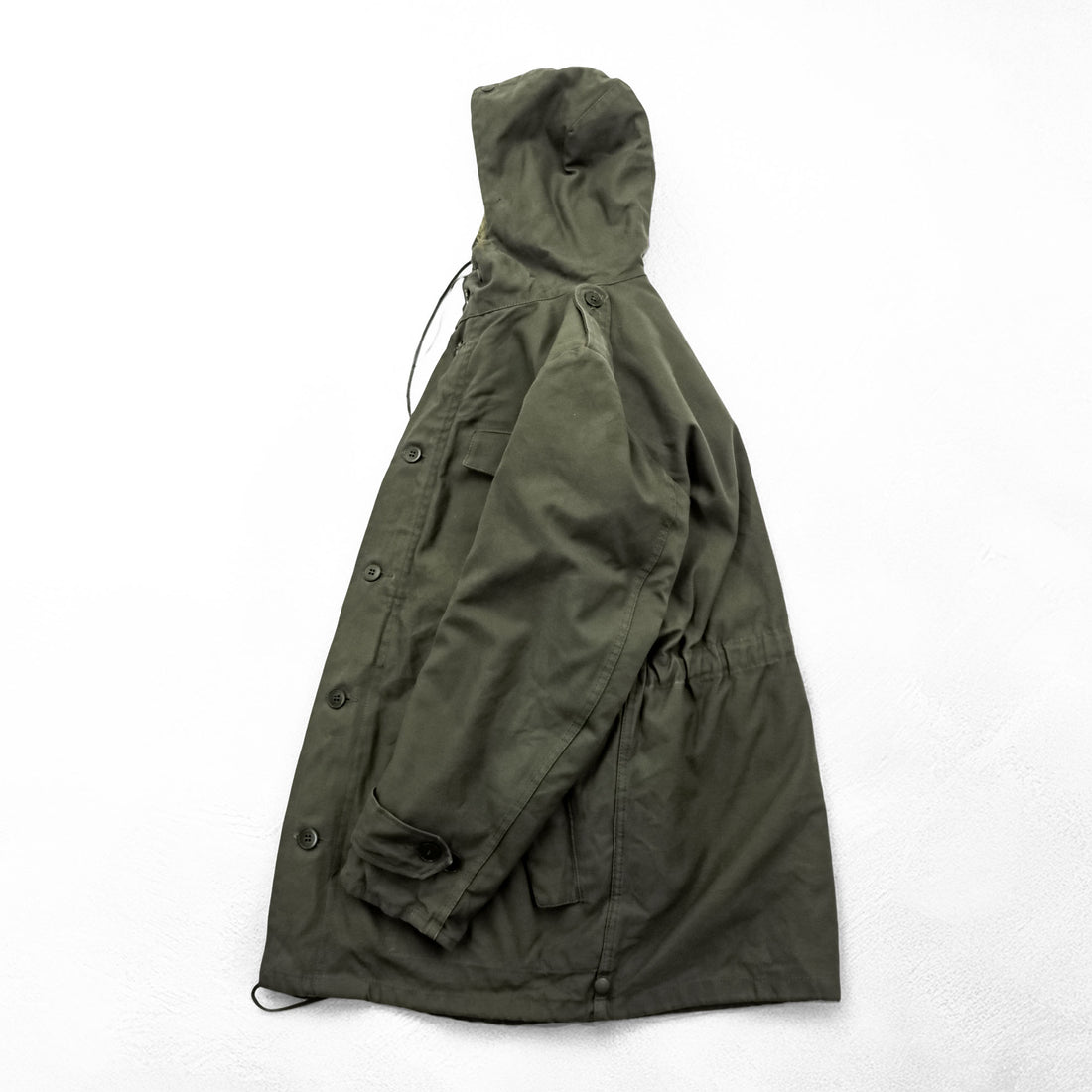 German Army Parka Olive Hooded Military Coat with Pile Sherpa Liner Size 44