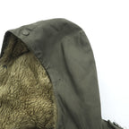 German Army Parka Olive Hooded Military Coat with Pile Sherpa Liner Size 44