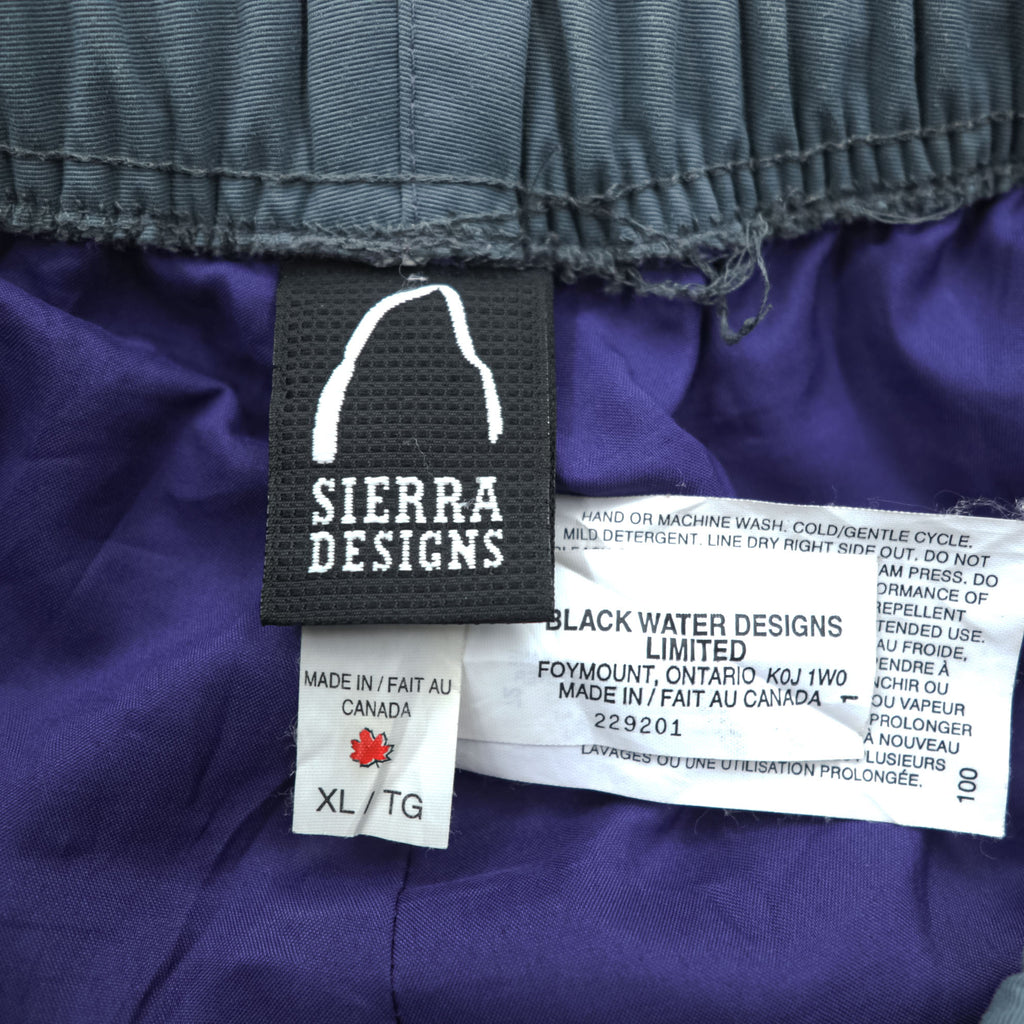 SIERRA DESIGNS 90s Vintage Canadian Made Shell Outdoor Pants XL, Gray, Black, Gore-Tex Waterproof, BLACK WATER DESIGNS LIMITED