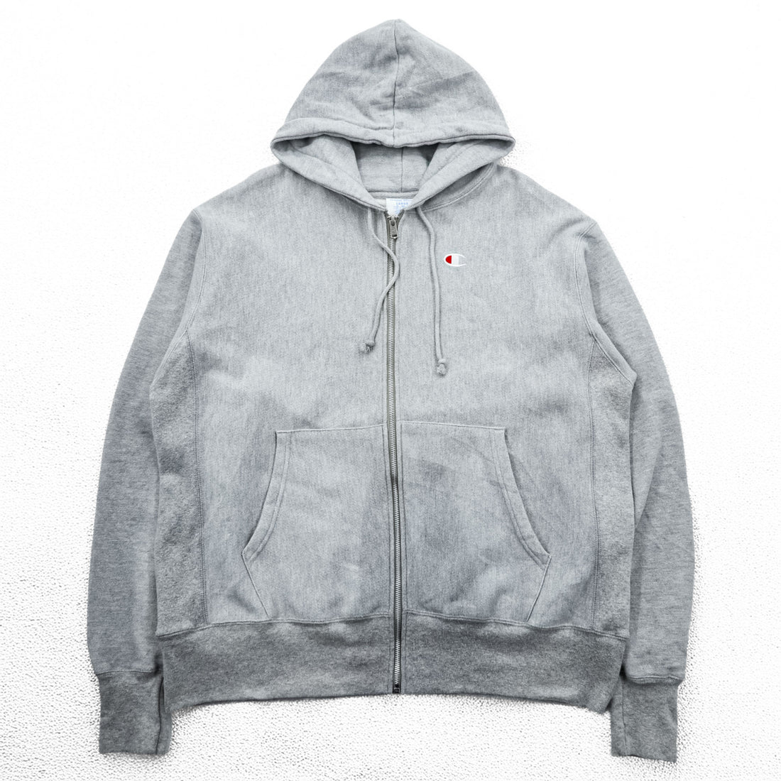 Champion Reverse Weave Zip Up Hoodie, Size XL, Gray, Brushed Lining, Embroidered Logo