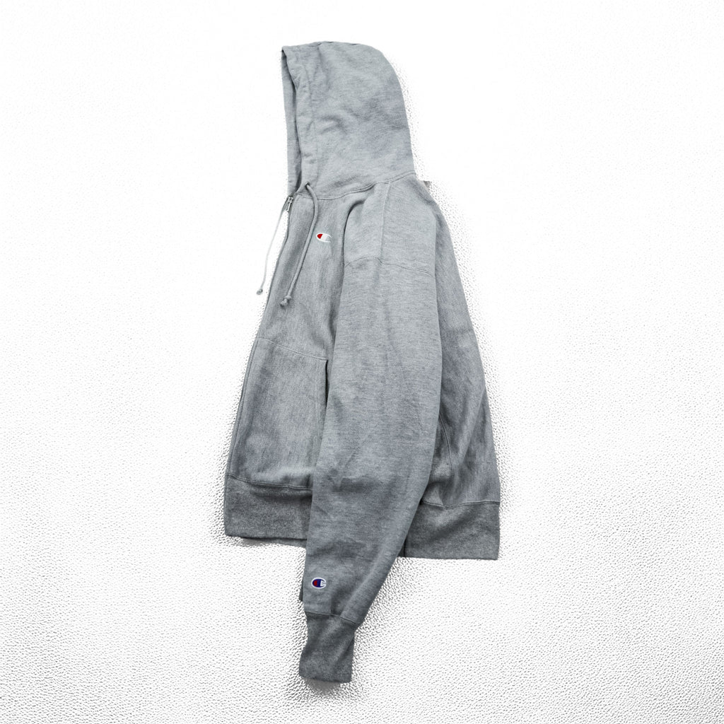 Champion Reverse Weave Zip Up Hoodie, Size XL, Gray, Brushed Lining, Embroidered Logo