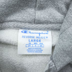 Champion Reverse Weave Zip Up Hoodie, Size XL, Gray, Brushed Lining, Embroidered Logo