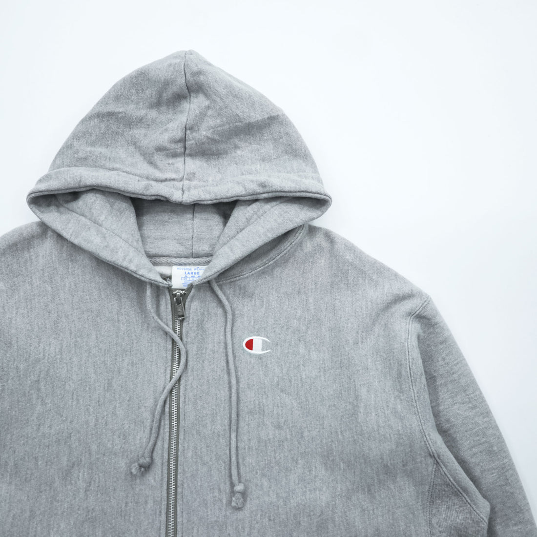 Champion Reverse Weave Zip Up Hoodie, Size XL, Gray, Brushed Lining, Embroidered Logo