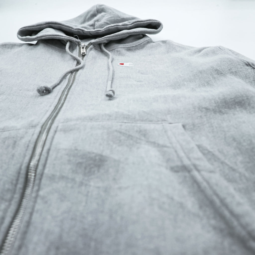Champion Reverse Weave Zip Up Hoodie, Size XL, Gray, Brushed Lining, Embroidered Logo