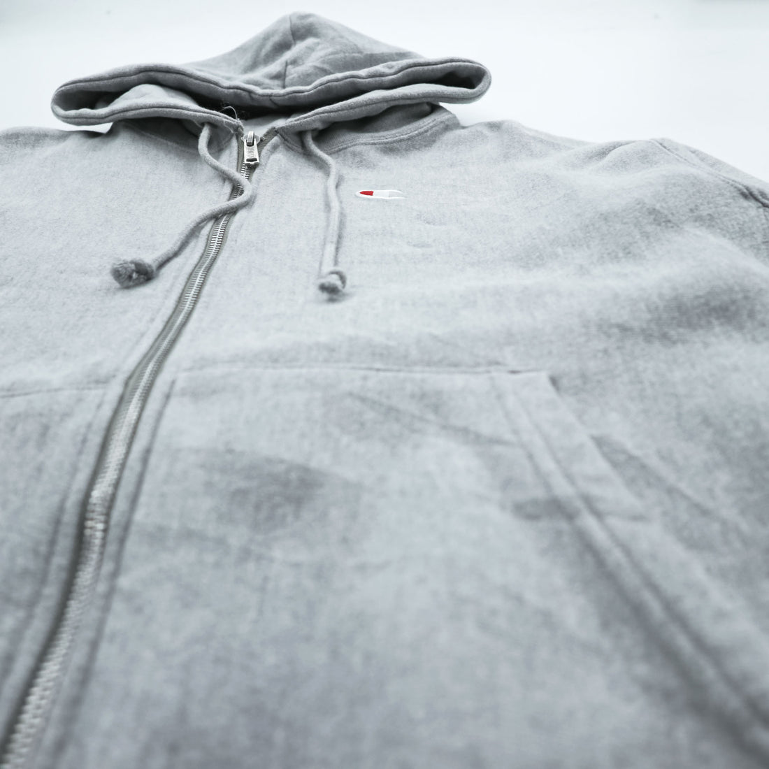 Champion Reverse Weave Zip Up Hoodie, Size XL, Gray, Brushed Lining, Embroidered Logo