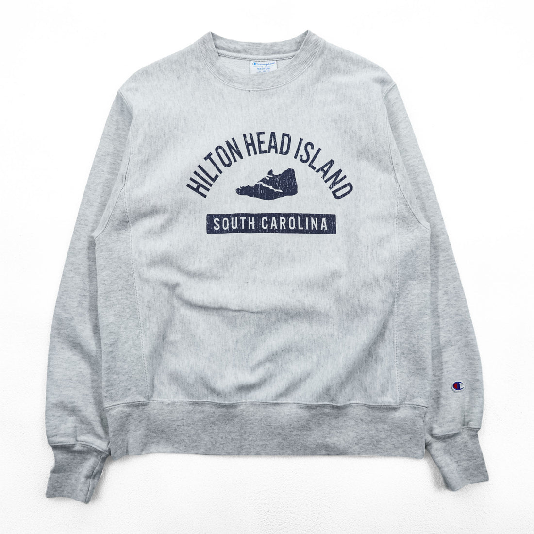 Champion リバースウィーブ REVERSE WEAVE カレッジ スウェット トレーナー XL グレー アーチロゴ 3段プリント