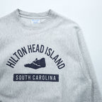 Champion Reverse Weave Crewneck Sweatshirt Gray Navy Print Medium