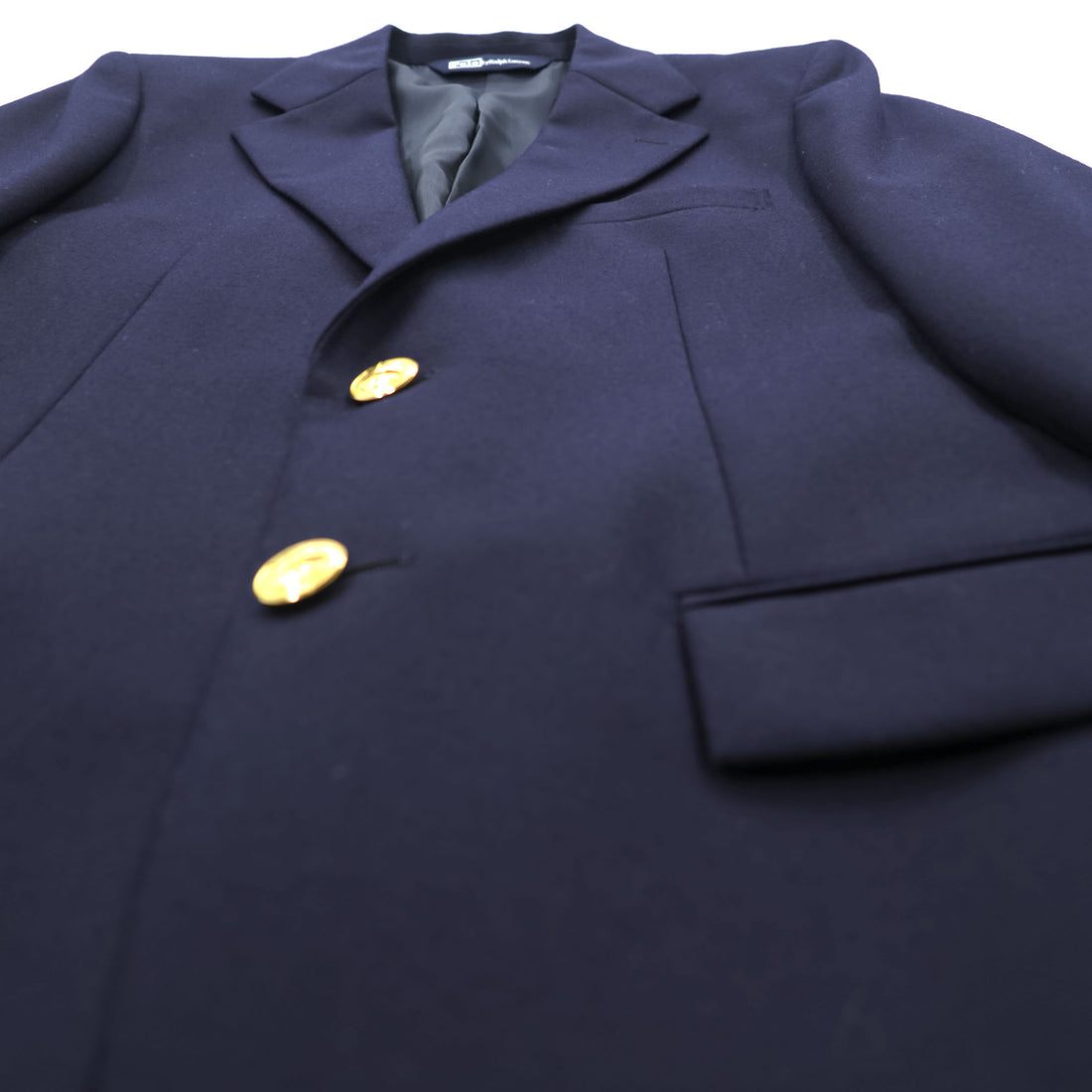 Polo Ralph Lauren 90年代 ヴィンテージ 2B テーラードジャケット ブレザー M ネイビー 紺ブレ 金ボタン