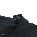 ZEIDLER & ZEIDLER 90年代 ヴィンテージ バンドカラー 長袖 シルクシャツ L ブラック 胸ポケット 比翼