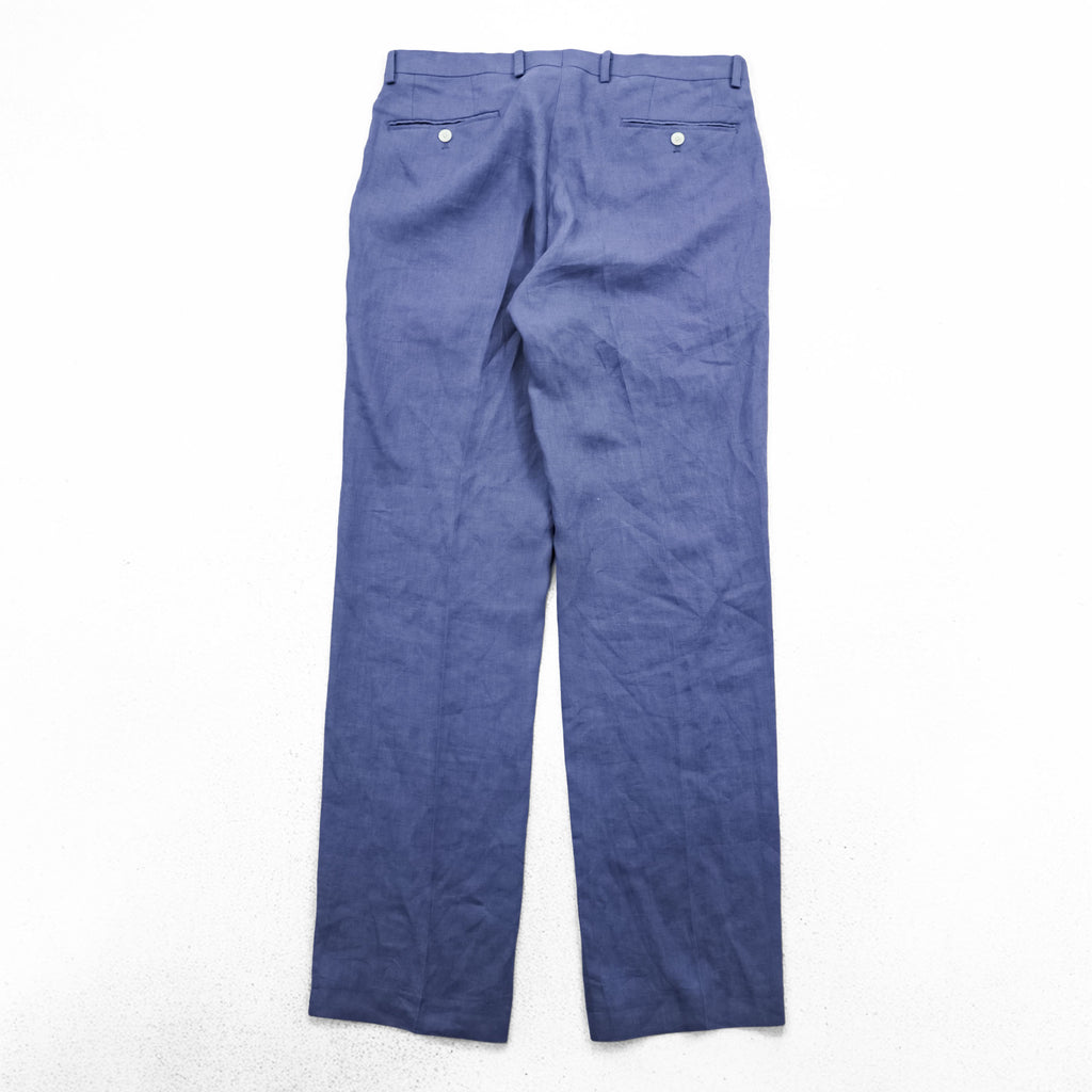 LAUREN RALPH LAUREN 90s Vintage Slacks Pants L Blue Tuck Pleated