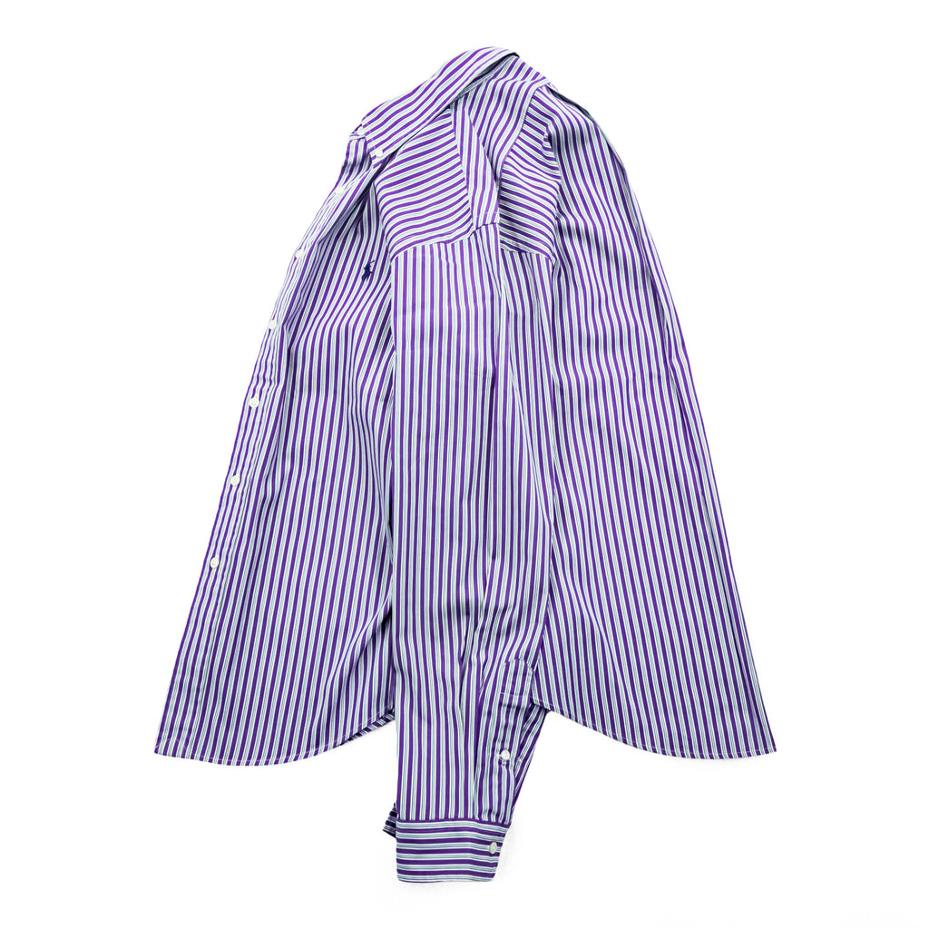 Polo Ralph Lauren 90年代 ヴィンテージ CUSTOM FIT 長袖 ストライプシャツ L ボタンダウン ロゴ 刺繍 DRESS SHIRT