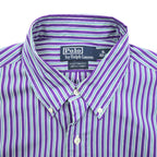 Polo Ralph Lauren 90年代 ヴィンテージ CUSTOM FIT 長袖 ストライプシャツ L ボタンダウン ロゴ 刺繍 DRESS SHIRT