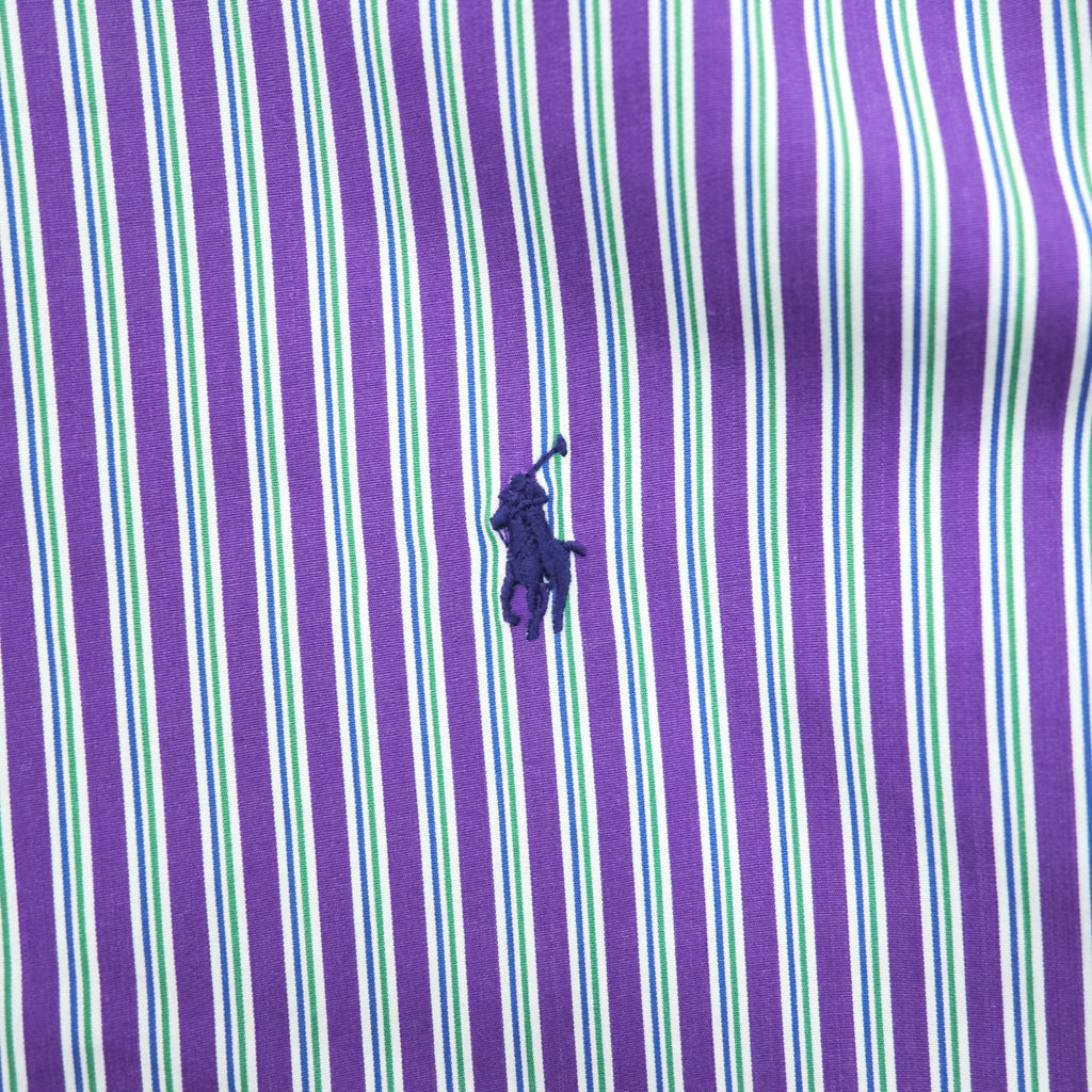 Polo Ralph Lauren 90年代 ヴィンテージ CUSTOM FIT 長袖 ストライプシャツ L ボタンダウン ロゴ 刺繍 DRESS SHIRT