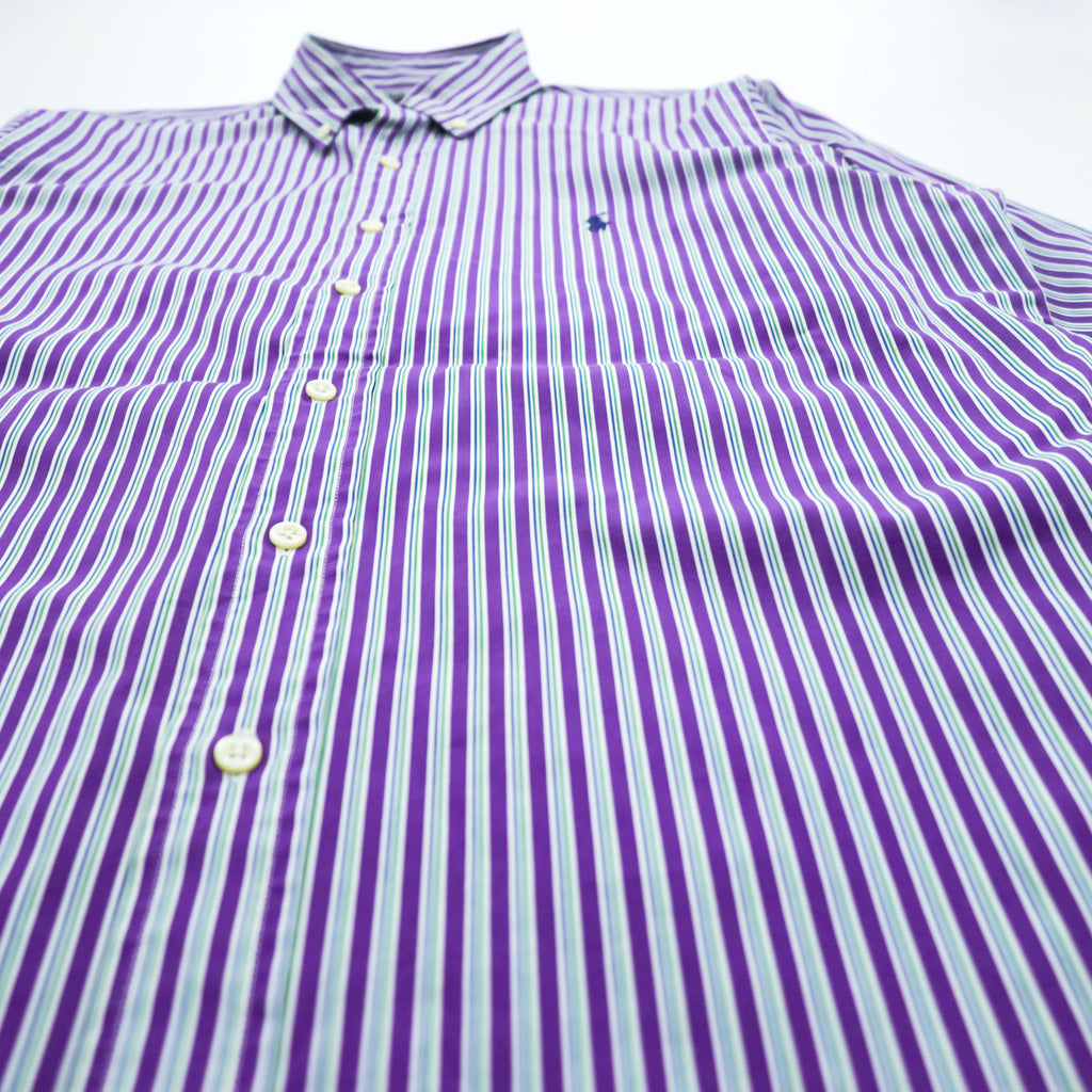 Polo Ralph Lauren 90年代 ヴィンテージ CUSTOM FIT 長袖 ストライプシャツ L ボタンダウン ロゴ 刺繍 DRESS SHIRT