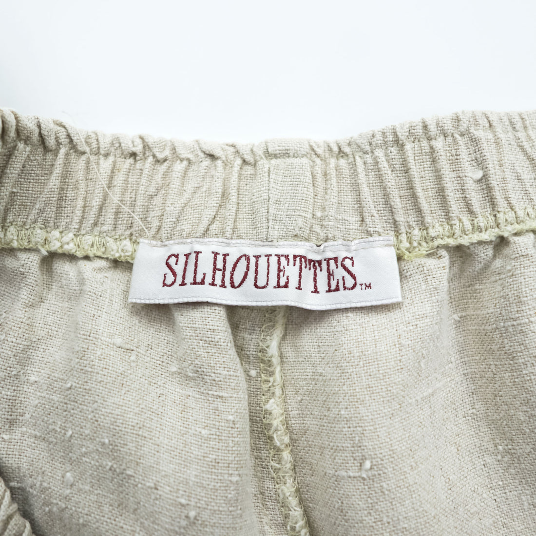 SILHOUETTES 90年代 USA製 ヴィンテージ リネン イージーパンツ XL ナチュラル ベージュ ワイド