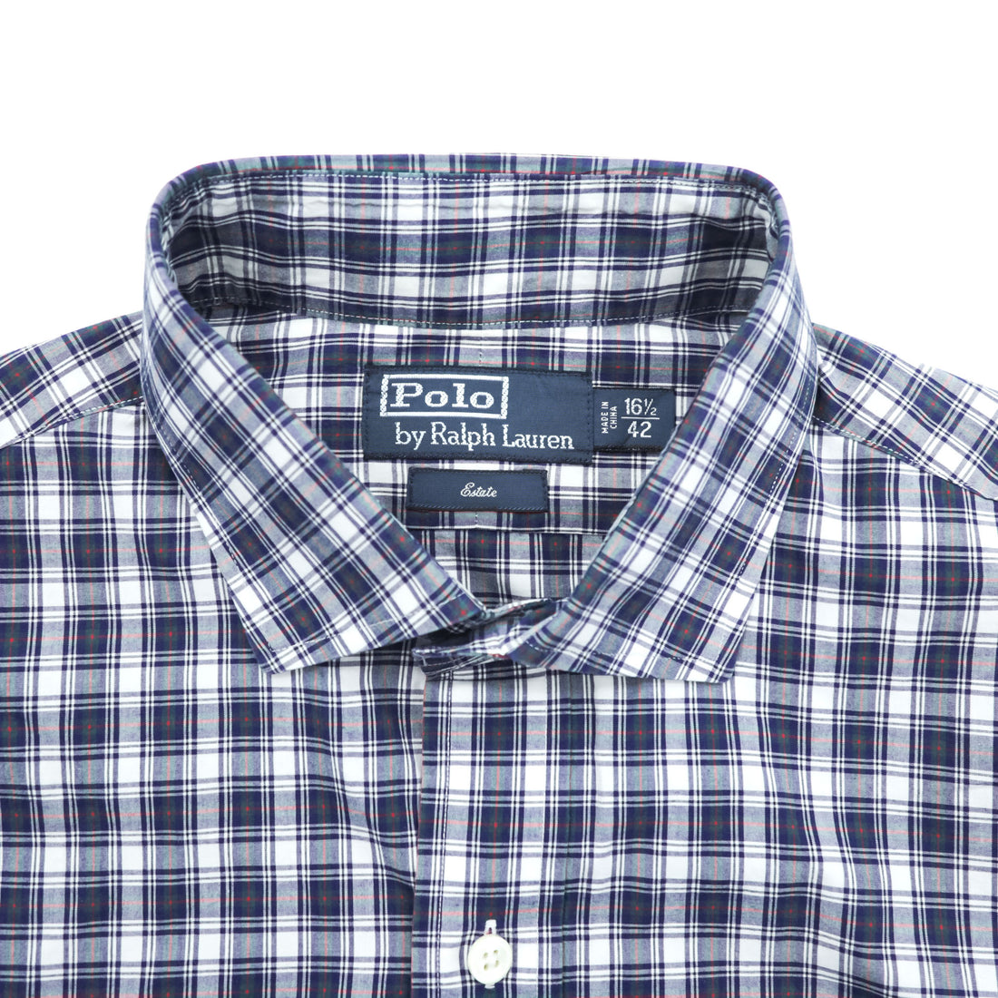 Polo Ralph Lauren 90年代 ヴィンテージ Estate 長袖 シャツ L ネイビー チェック ワイドカラー