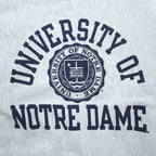 Champion リバースウィーブ REVERSE WEAVE カレッジ スウェット トレーナー XL グレー アーチロゴ 3段プリント 染み込み NOTRE DAME