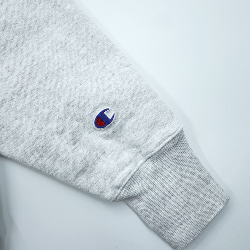 Champion リバースウィーブ REVERSE WEAVE カレッジ スウェット トレーナー XL グレー アーチロゴ 3段プリント 染み込み NOTRE DAME