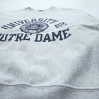 Champion リバースウィーブ REVERSE WEAVE カレッジ スウェット トレーナー XL グレー アーチロゴ 3段プリント 染み込み NOTRE DAME